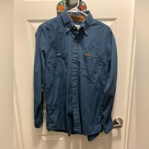 Men’s Carhartt blue button down 100% cotton size M